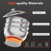 28cm Three-Layer Stainless Steel Soup Steamer | 410 Stainless Steel, Silver, with Transparent Lid, 32.5 * 25cm/12.8 * 9.84in