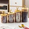 Sealed Grain Storage Jar Wood Lid Containers Container Bottle Jar Durable Glass Tea Jar Kitchen