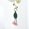 Тюльпан DIY Материал Сумка Ручной Работы Кожа Цветок Сумка Подвеска Пояс Брелок Чехол Мобильного Телефона Декоративный Шнурок Цепочка
