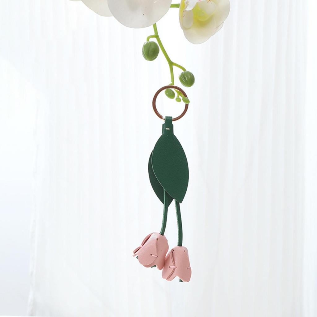 Тюльпан DIY Материал Сумка Ручной Работы Кожа Цветок Сумка Подвеска Пояс Брелок Чехол Мобильного Телефона Декоративный Шнурок Цепочка