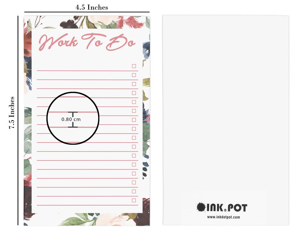 Inkdotpot Pack Of 2 Daily Planner List Undated Notepads, Memo Pad To-Do List Tear Off List Pad- Organizer- Scheduler- Organize Tasks (50 Sheets
