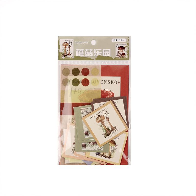 LUOM 15pcs Vintage Style Material Paper Retro Diy Hand-decorated Scrapbooking Stickers For Art