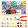 100Pcs Metal Buttons Five Claw Buckle Clamp Set Thickened Snap Press Button Studs Kits  Bags