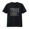 Женская винтажная футболка на 15-летие 'Awesome Since 2007' Черная 2XL винтажная стираная дышащая стильная удобная унисекс