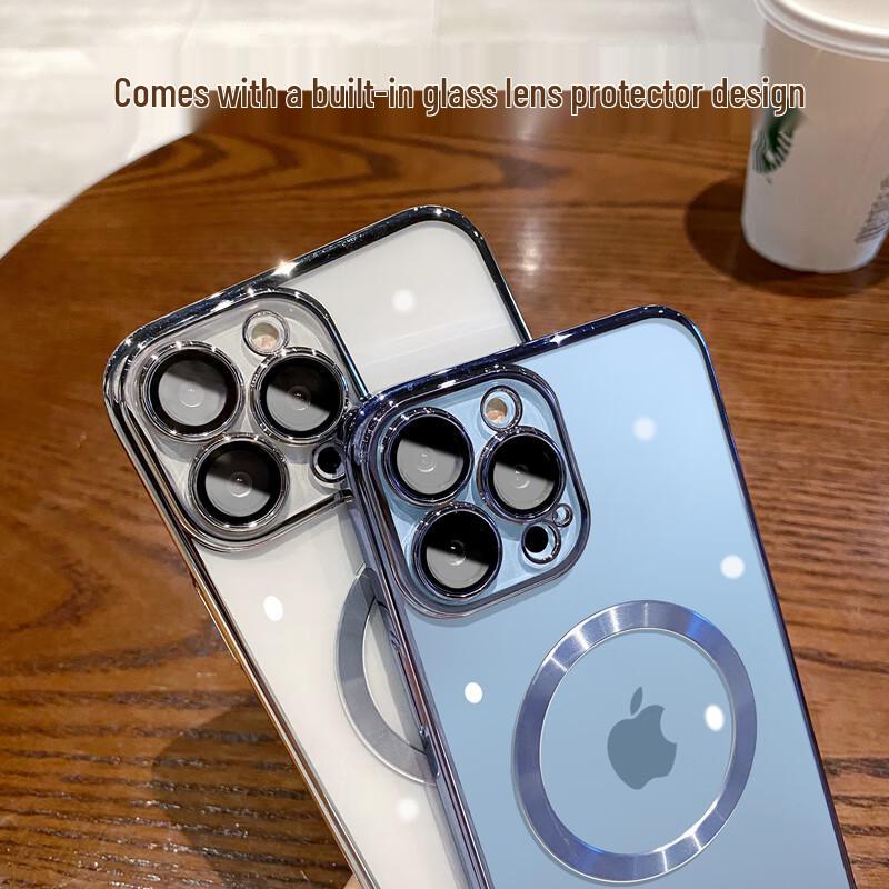 KALAIO Электроплакированный и матовый чехол для телефона, совместимый с MagSafe, с защитой для объектива