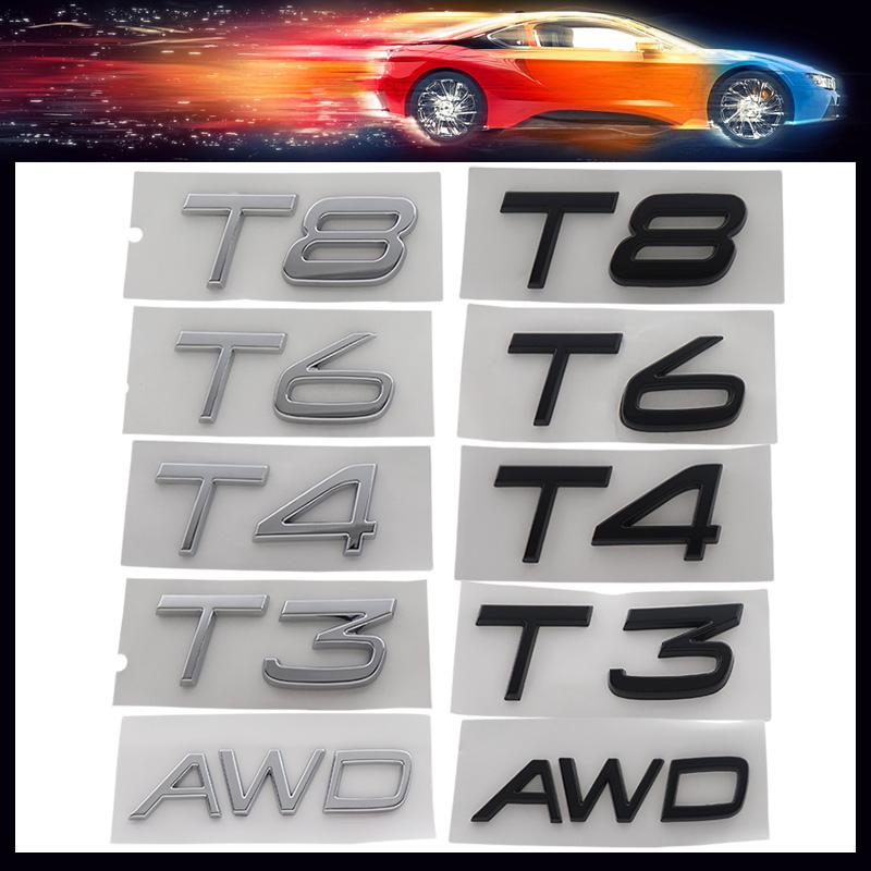 3D Премиум T3 T4 T5 T6 T8 V8 AWD для автомобиля Капот двигателя Крыло багажник Хвост Задняя наклейка Эмблема Значок Стикер