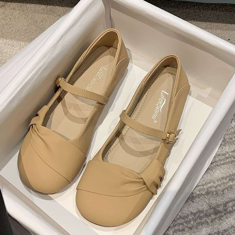 Xiaoxiangfeng Single Shoes Women's Summer Soft Flat Bottom 2025 New Spring and Autumn Korean Version Mary Jane Evening Gentle Grandma Small Leather Sh