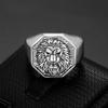 Domineering Retro Gilded Sun God Lion Head Stainless Steel Fashion Ring