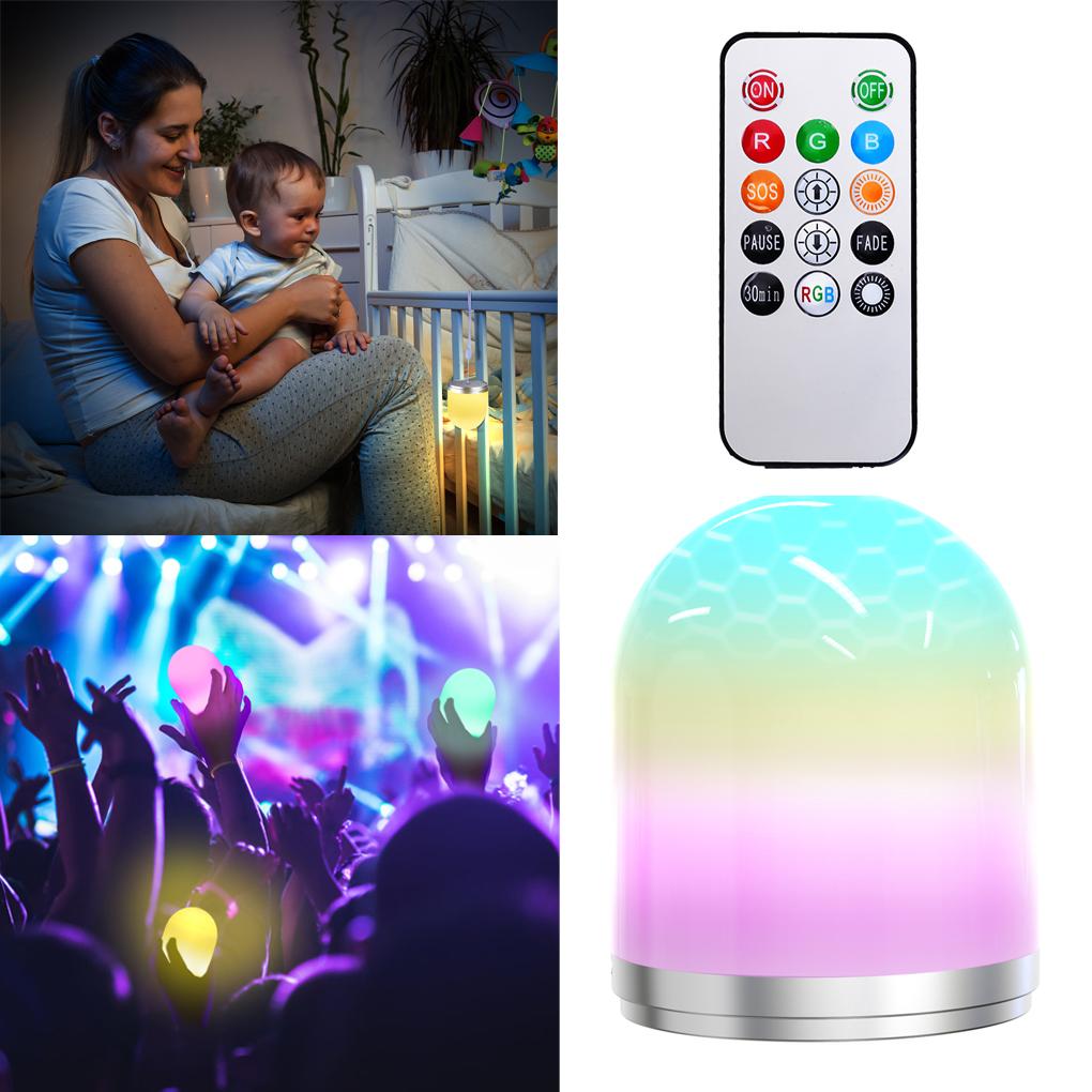 Пульт управления RGB Цветной Ночник Автоматическое Выключение Детская Спальня USB Перезаряжаемый Ночной Светильник