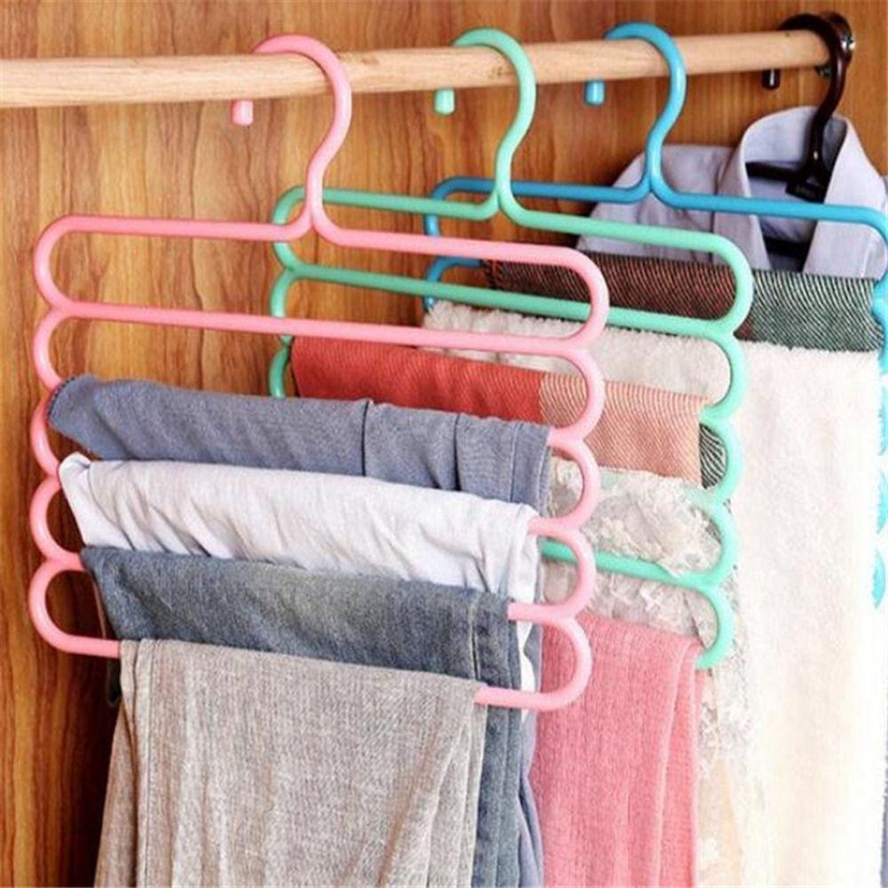 Bedroom Wardrobe Multilayer 5 Layers Storage Rack Clothes Hanger Pants Hangers Trousers Hanger