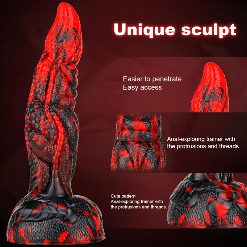 Yan Beast Mixed Color Liquid Silicone Oversized Realistic Simulation Phallus Dildo Female Sex Toys
