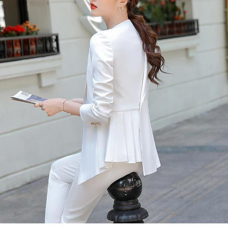 Весенние брючные костюмы из 2 предметов, повседневные рабочие пиджаки, женские офисные костюмы
