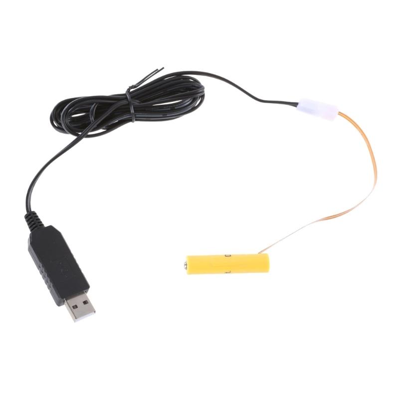 LR03 Battery Eliminators Cable, USB 5V to 1.5V LR03 Power Converters with Cable for Electronics LED Light Remote Controls