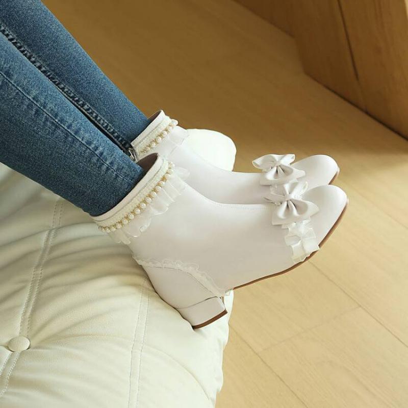 Осенне-зимние кожаные ботинки для девочек, резиновая мягкая подошва, обувь для детей среднего и старшего возраста, корейская версия, боковая молния, туфли принцессы, круглый носок, детские