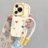 Белый чехол для телефона Redmi Note 13 с пузырчатым мишкой и шнурком в виде красного сердца (2-Pack)