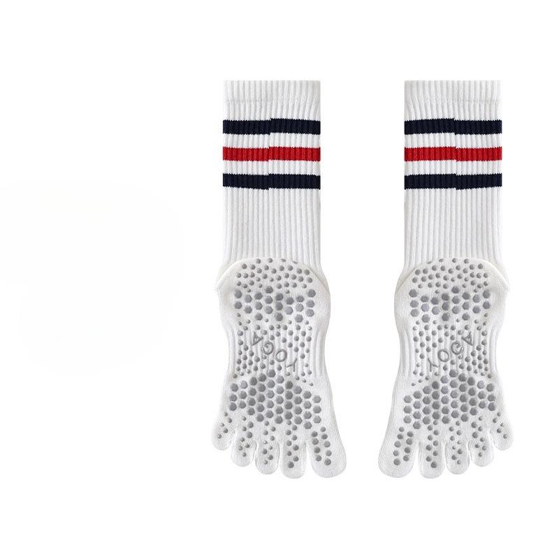 Носки с пятью пальцами, Носки для йоги, Профессиональные женские носки для пилатеса с противоскользящим эффектом, Противоскользящие носки, Носки для йоги, Осень и зима до середины икры