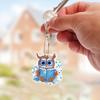 6Pcs Diamond Painting Keychain Cartoon Double Sided Diamond Painting Handmade Gift DIY Lovers Backpacks Walls Windows Decoration
