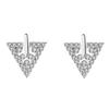 S925 Sterling Silver Stud Earrings Korean Style Geometric Triangle Simple Personalized All-Match Anti-Allergy Silver Jewelry