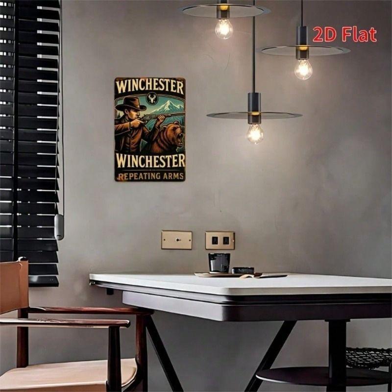 Металлический Плакат Winchester Настенное Искусство Винтажная Жестяная Вывеска 8x12 Дюймов для Бара Домашнего Декора