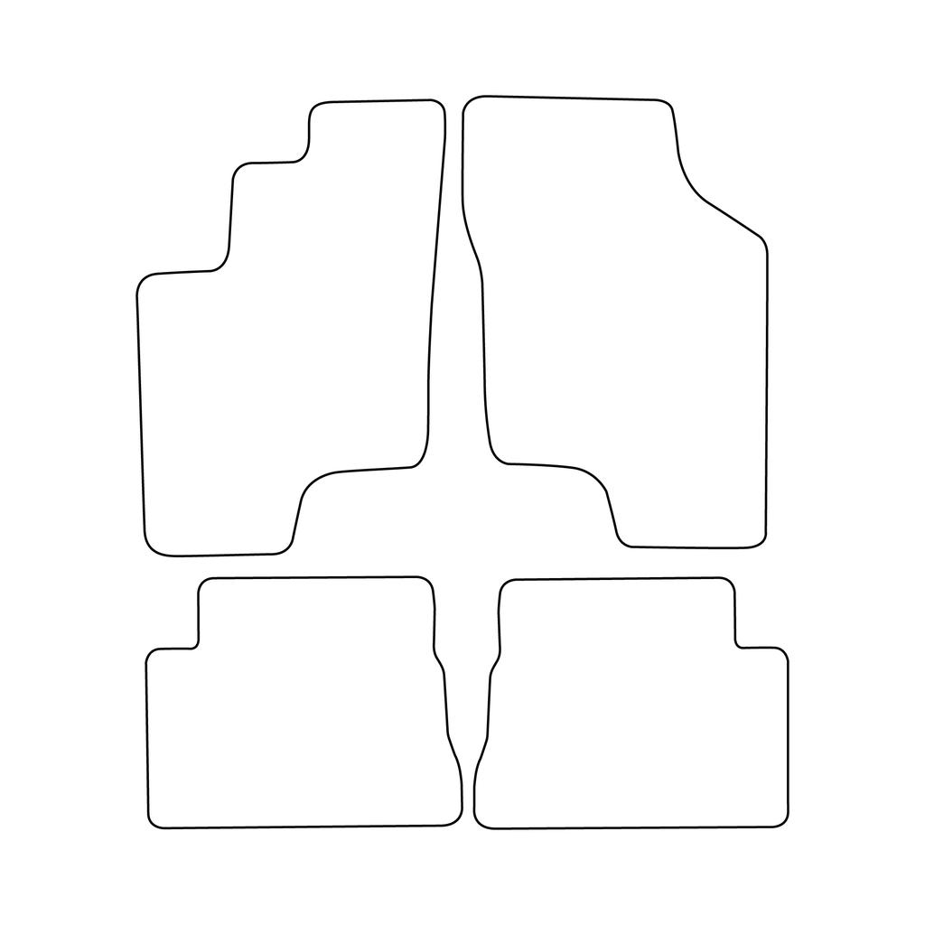 [Blm]Hy020 Black - Set Of Velour Floor Mats To Fit Hyundai Getz 2002-2011 - Black Trim