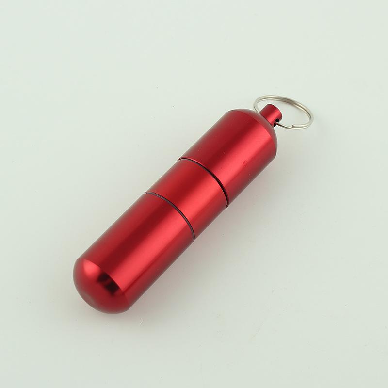 Серебристый алюминиевый сплав, форма капсулы, коробка для сигарет, водонепроницаемый футляр для сигарет, держатель для капсул с таблетками/зубочистками с брелоком, подарок мужчине