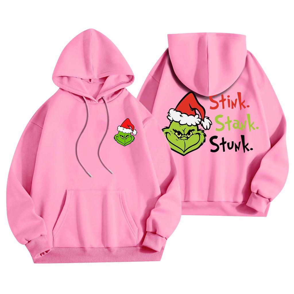 Женская мода, легкий женский свитер с длинными рукавами и карманами, рождественская толстовка с капюшоном