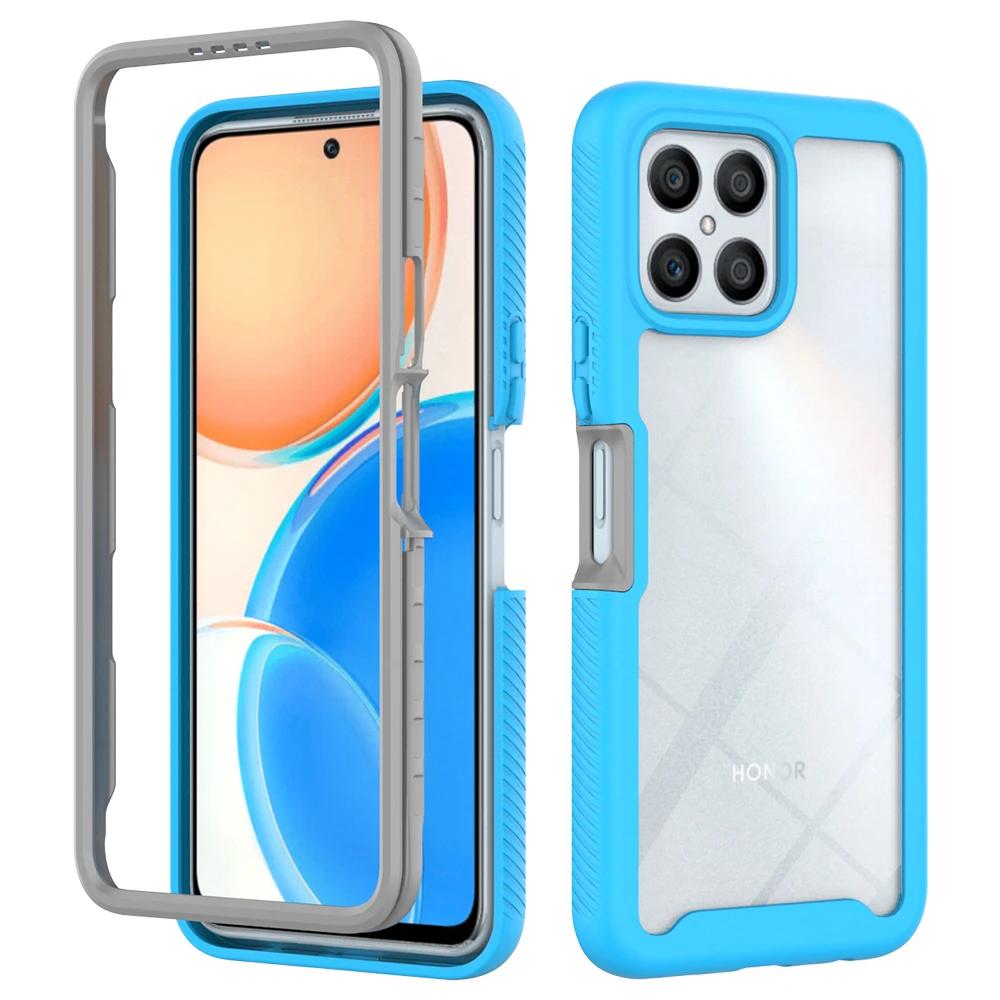 Прочный бронированный ударопрочный чехол для телефона для Honor X8 X8a X6 4G 70 Lite Мягкий ТПУ каркас Жесткая прозрачная акриловая задняя крышка