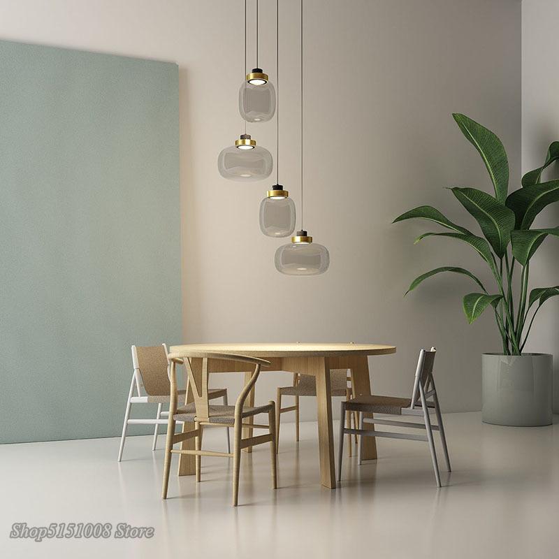 Nordic LED Pendant Light Designer Glass Bedroom Bedside Hanging Minimalist Modern Restaurant Bar Study Room Creative Decor Lamp