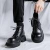 Модные мужские туфли на высокой платформе Breathe Small Leather Shoes, новые модные тенденции, универсальные японские корейские деловые повседневные туфли, мужские туфли