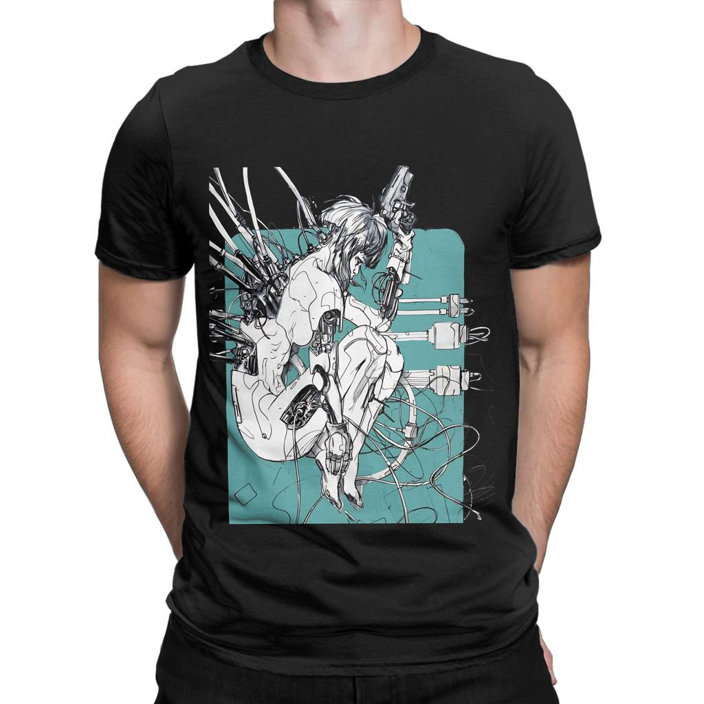 Vaporwave Cyborg Girl Funny 100 Cotton TShirt Ghost In The sShell Tees Tops For Unisex