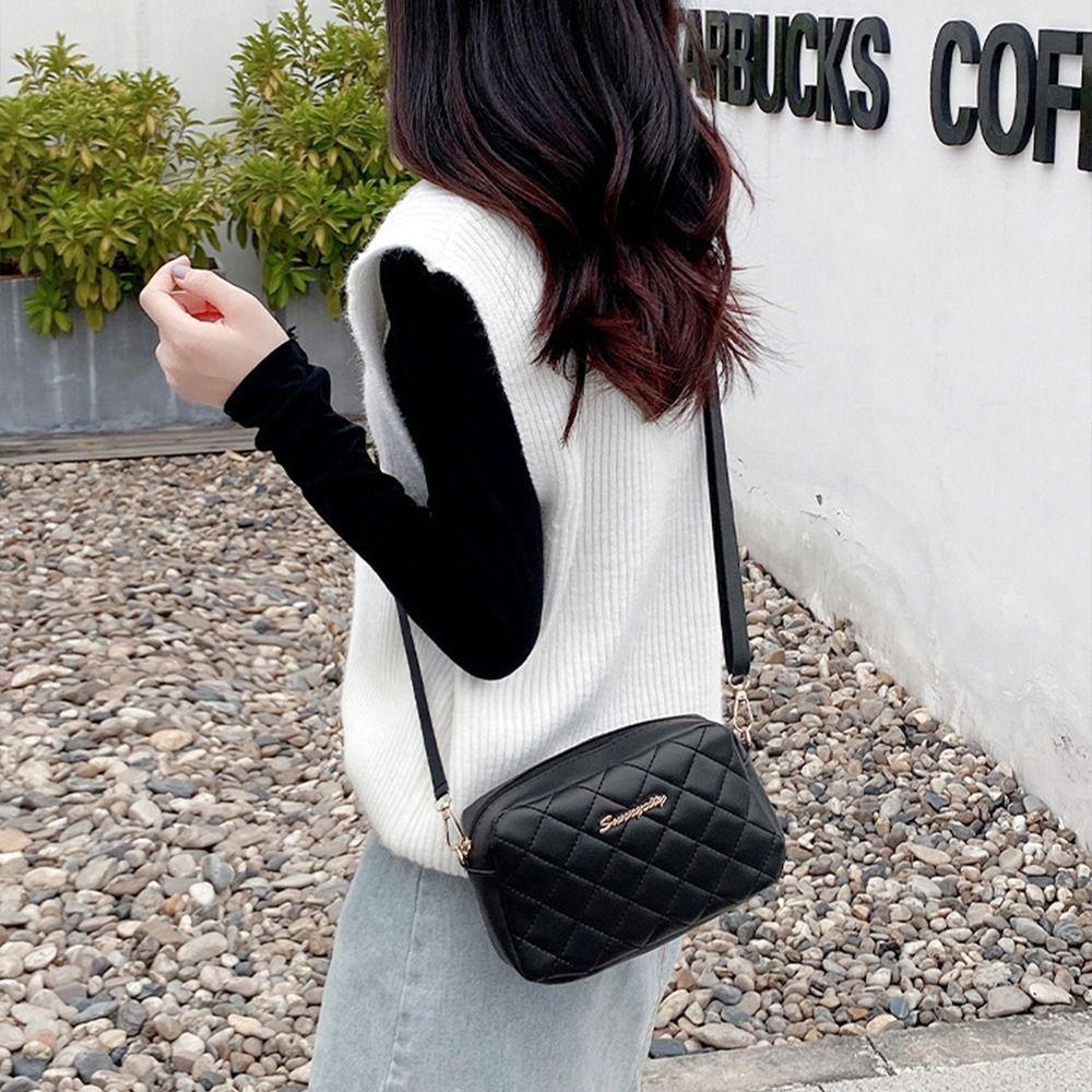 Small Crossbody Lingge Embroidery Chain Women Messenger Bag Handbags Shoulder Bag PU Leather