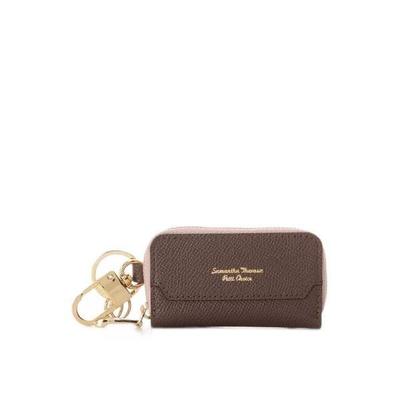 Thavasa Petit Key Case Inside Bicolor Round Zip Key Case 00122120285181 Brown [Samantha Choice] Womens