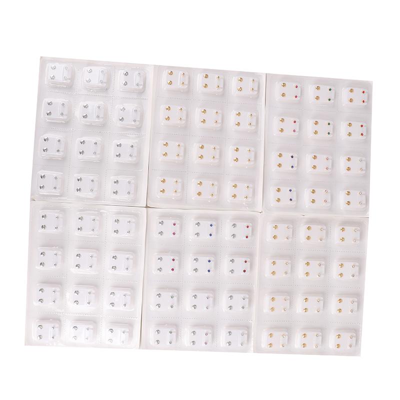 24 шт., медицинские серьги, инструмент для пирсинга, серьги-гвоздики из хирургической стали, женские серьги-гвоздики