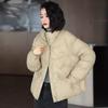Короткая куртка-пуховик женская зимняя 2024 года, новая мода, воротник-стойка, ретро, этническая, маленькая белая куртка-пуховик на утином пуху