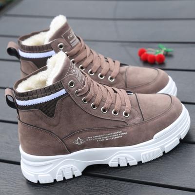 Зимняя женская обувь плюс бархатные толстые теплые хлопковые туфли на толстой подошве, новая студенческая обувь с высоким берцем, женская обувь, зимние сапоги