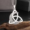Hot Selling Stainless Steel Viking Triangle Moon Phase Surround Necklace Titanium Steel Mens Triangle Pendant