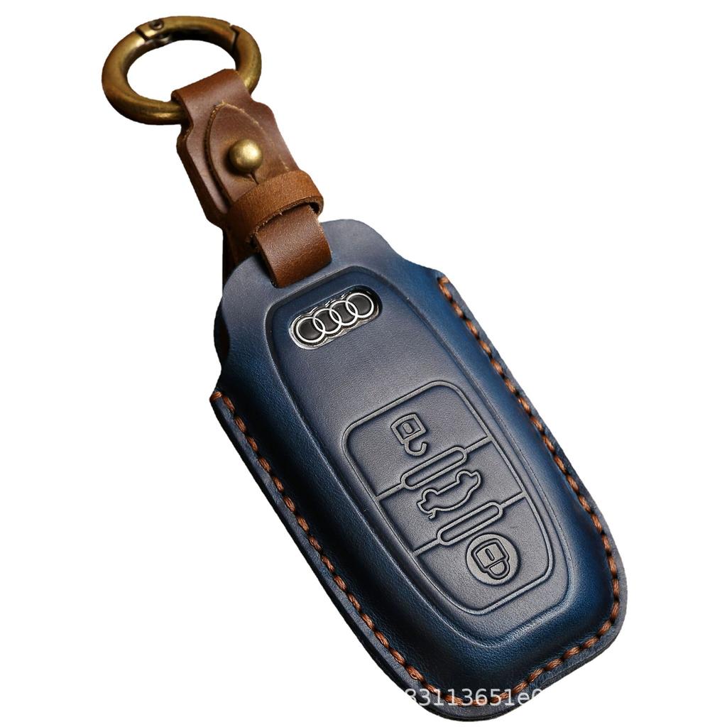 Кожаный чехол для ключа автомобиля ручной работы, подходит для A4L Q5L a6 a5 Q7, чехол для ключа-пульта