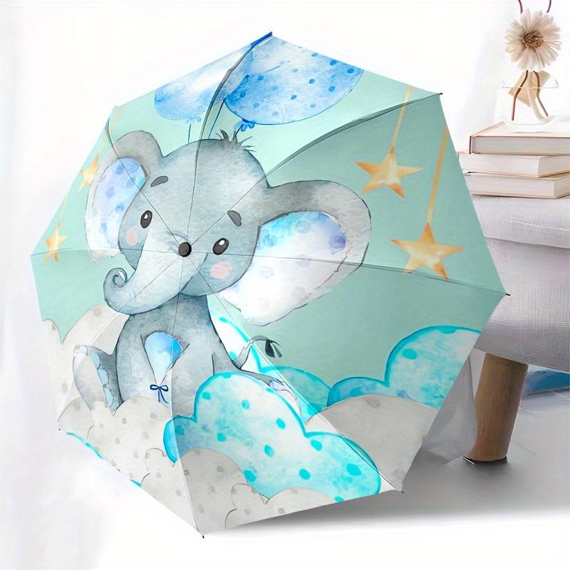 1pc Elephant Clouds Themed High-quality Umbrella,Automatic Opening and Closing Umbrella,Multi-functional Umbrella G0811183