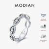 MODIAN Dazzling D Color Rectangle Moissanite Stackable Rings 925 Sterling Silver Eternity Band Rings For Women Fine Jewelry