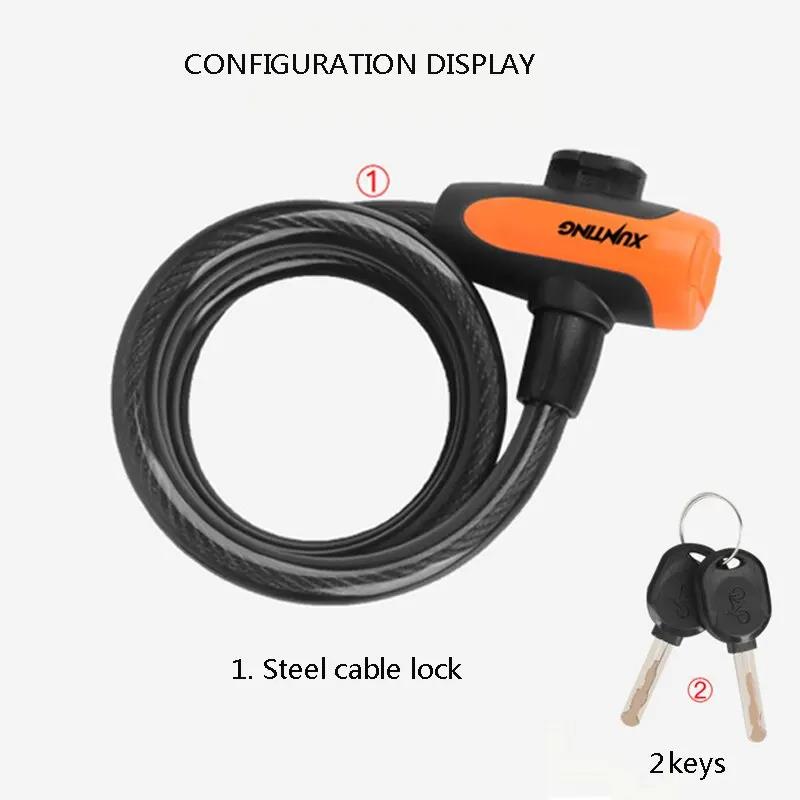 Bicycle Lock Anti-theft Mountain Road Bicycle Wire Chain Lock Key Safety Anti-theft Belt Mounting Bracket Scooter Bicycle Lock 4