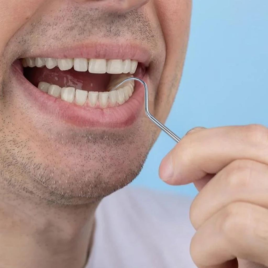 Набор зубочисток из нержавеющей стали, 7 штук, зубочистка, портативный инструмент для чистки зубов и ухода за полостью рта, портативный контейнер для хранения, зубная нить