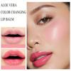 Алоэ Цветная помада, меняющая цвет, Алоэ Вера Оттеночный бальзам для губ Увлажняющая стойкая губная помада Увлажняющий блеск для губ для мягких и сияющих губ