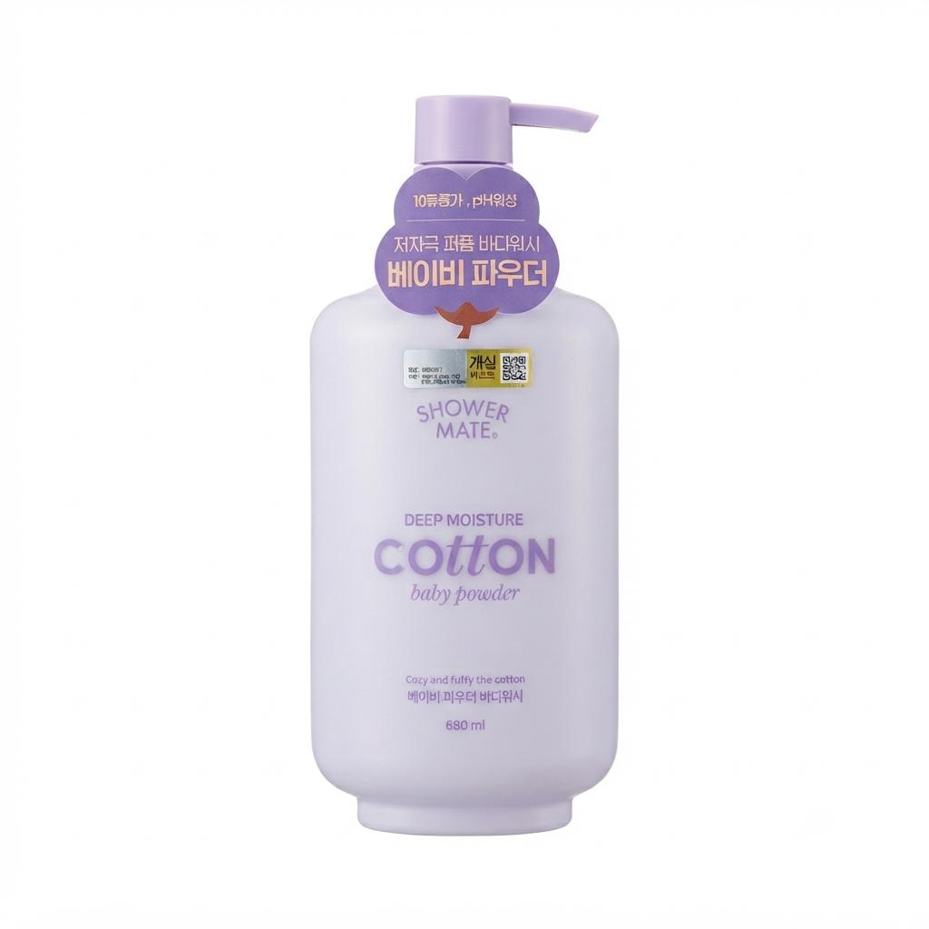 Shower Mate Deep Moisture Cotton Body Wash Baby Powder 680ml