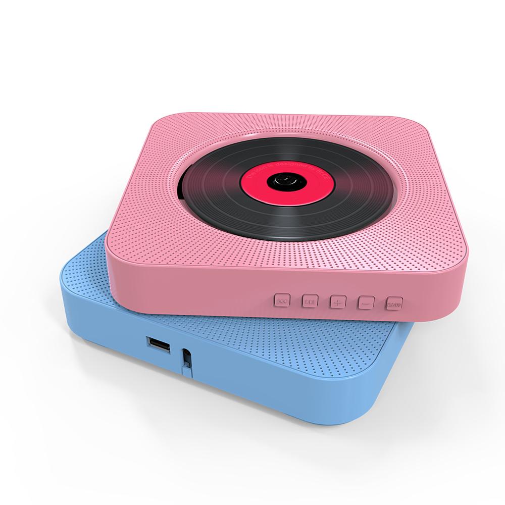 Настенный проигрыватель компакт-дисков Bluetooth-динамики Домашняя аудиосистема Бумбокс с дистанционным управлением FM-радио Вход AUX