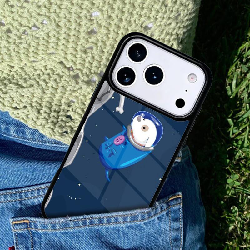 Чехол для телефона 'Собака-скейтер в космосе' для iPhone 17 AIR 16 Pro Max 15 14 Pro 11 12 13 Ударопрочный силиконовый чехол