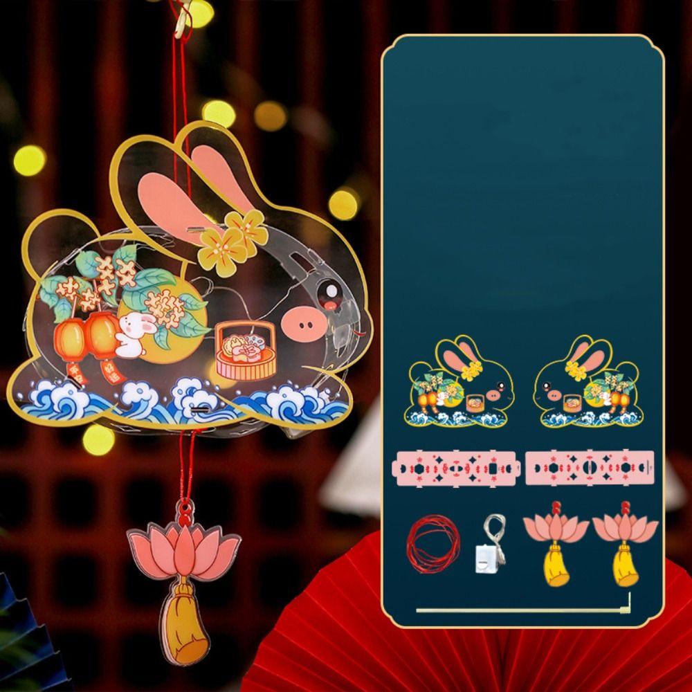 Ручной фонарь в виде кролика, светящийся фонарь в виде кролика, аксессуары ханьфу