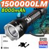 High Power Diving Flashlight IP8 Highest Waterproof Rating Professional Diving Light Powered by 18650 Battery With Hand Rope