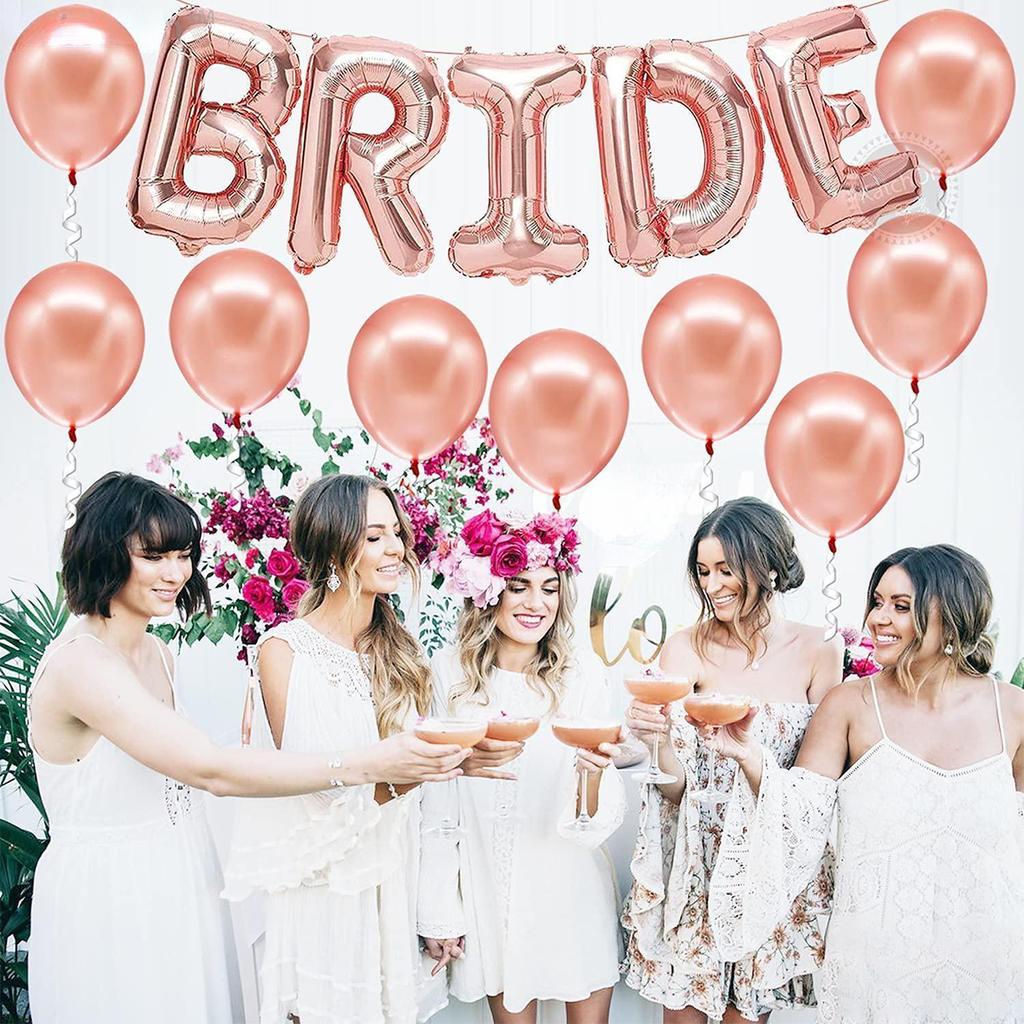 Воздушные шары для невесты из розового золота, набор воздушных шаров для невесты, украшения для девичника, украшения для девичника из розового золота, воздушные шары для девичника