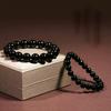 Charm Unisex 1 Piece Bracelet Natural Obsidian 10/12/14/16mm Black Gold Obsidian Women Gift Men