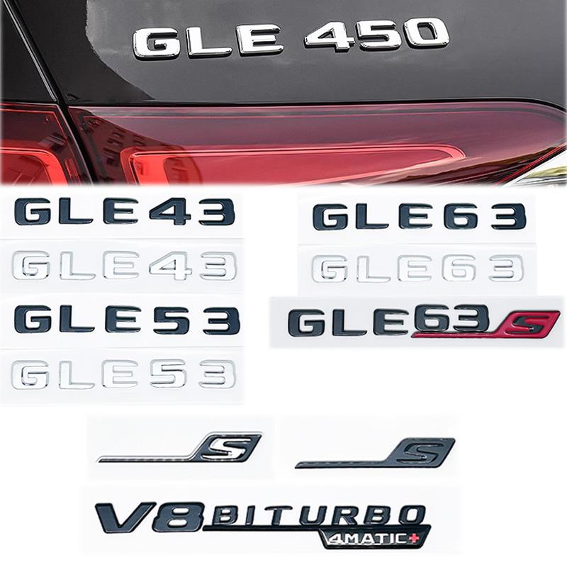 EANDL1 2017 Letters GLE43 GLE53 GLE63 GLE63S V8 Biturbo 4matic+ Emblem for Mercedes Benz AMG Car Side Trunk Rear W166 W167 Logo Sticke